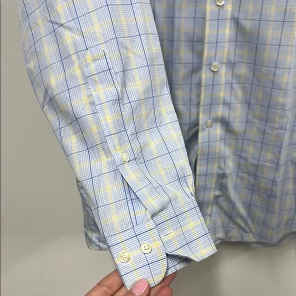 Brooks brothers Men's Blue Checkered Shirt 16.5 - Picture 5 of 6